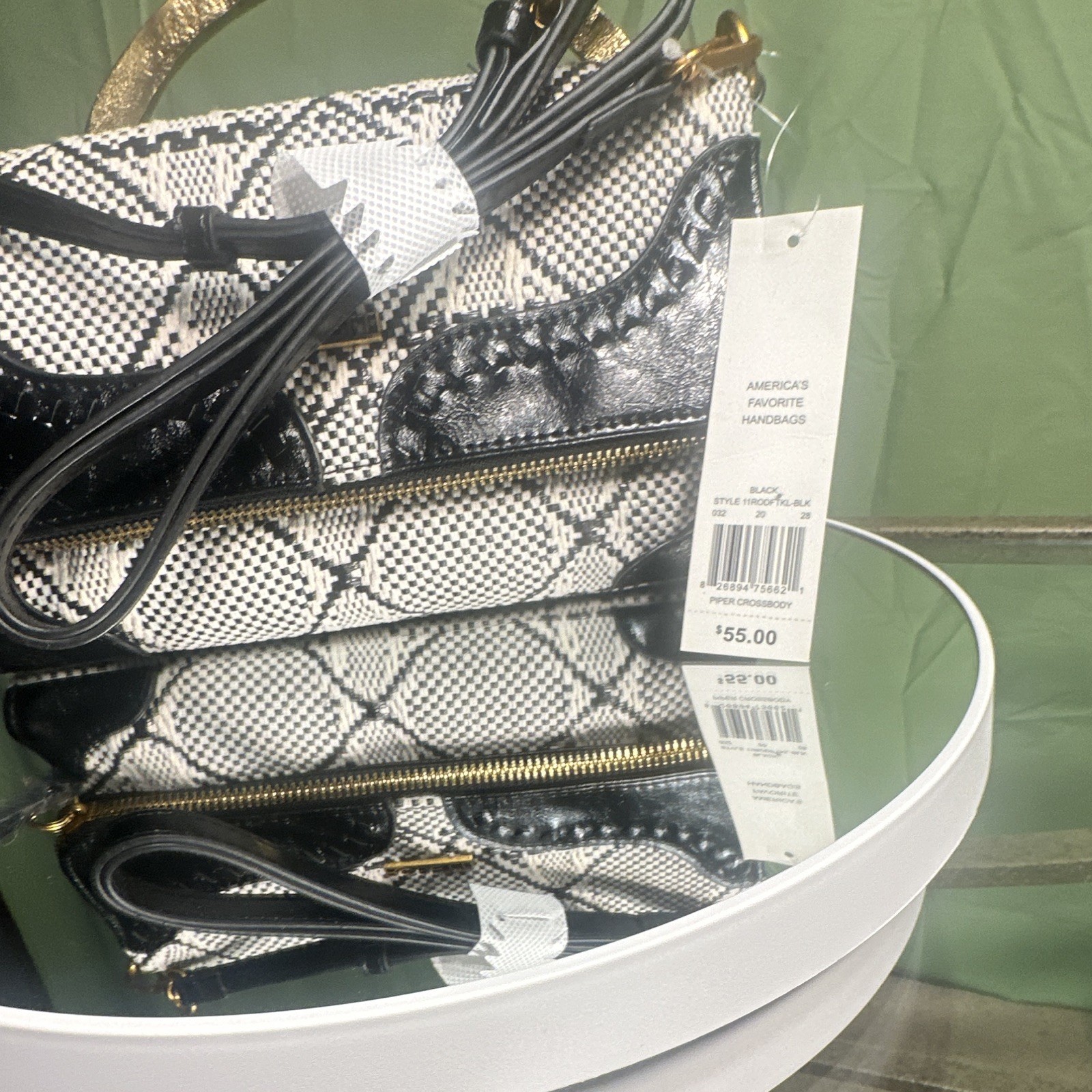 Rosetti Piper Small Snake Print Crossbody Top Handle, Zip/Magnetic, Gold