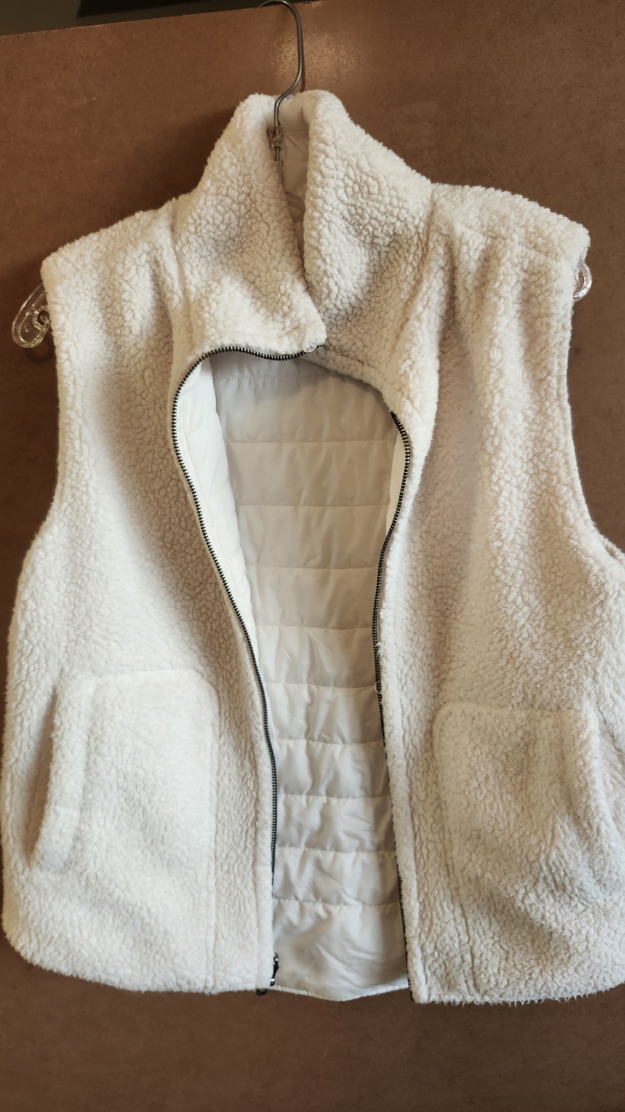 Free Country Reversible Quilted Puffer Vest Women’s Size Small Ivory J64