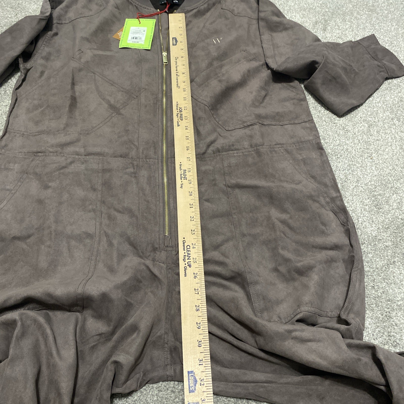 Houston White x Target Brown Faux Suede Flight Jumpsuit Size L