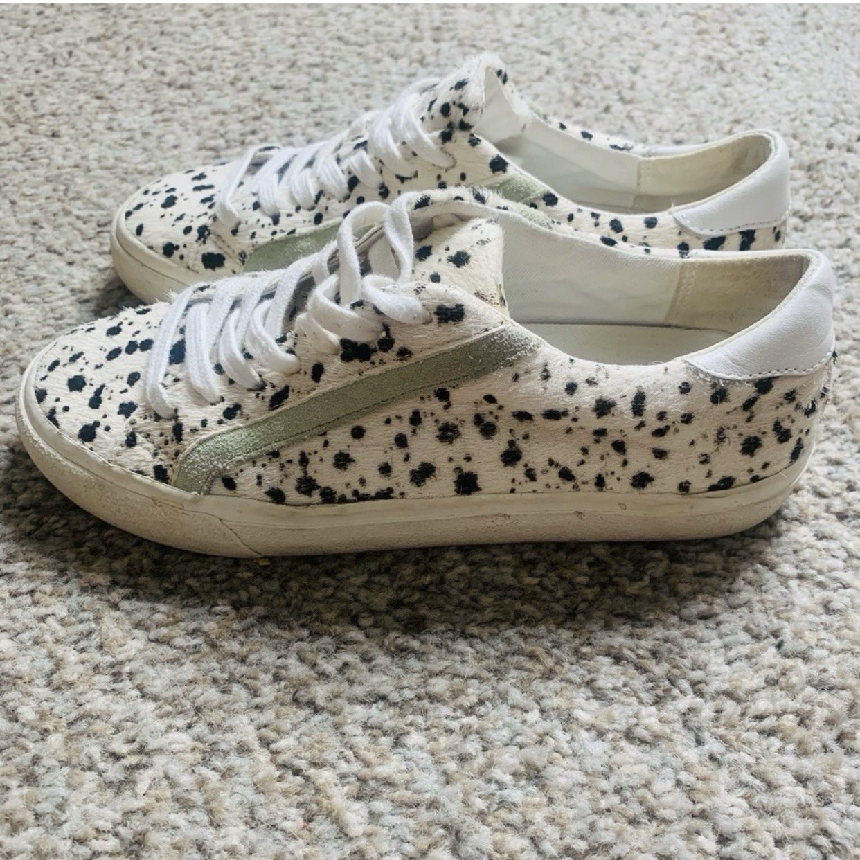 Madewell Sidewalk Low-Top Sneakers in Spatter-Painted Calf Hair Woman’s Sz 7M