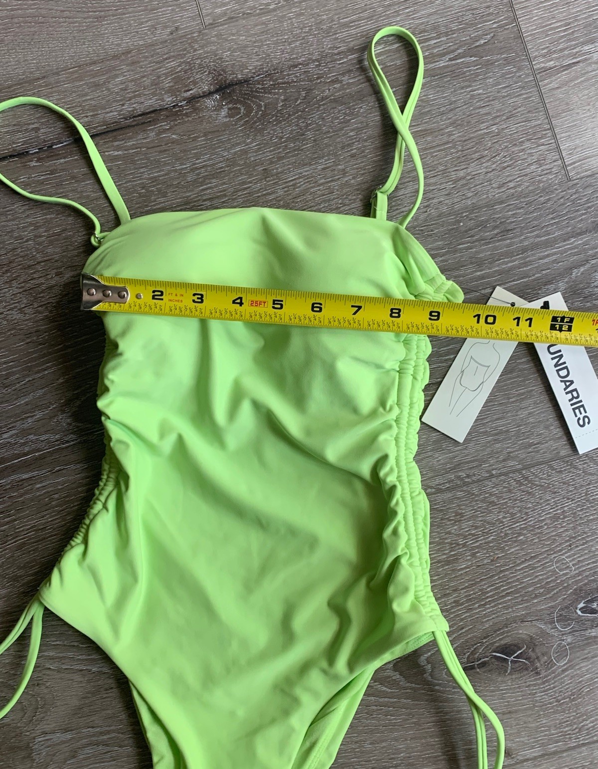 NEW No Boundaries Neon Lime Green Cheeky One Piece Swimsuit Women’s Size 2XS