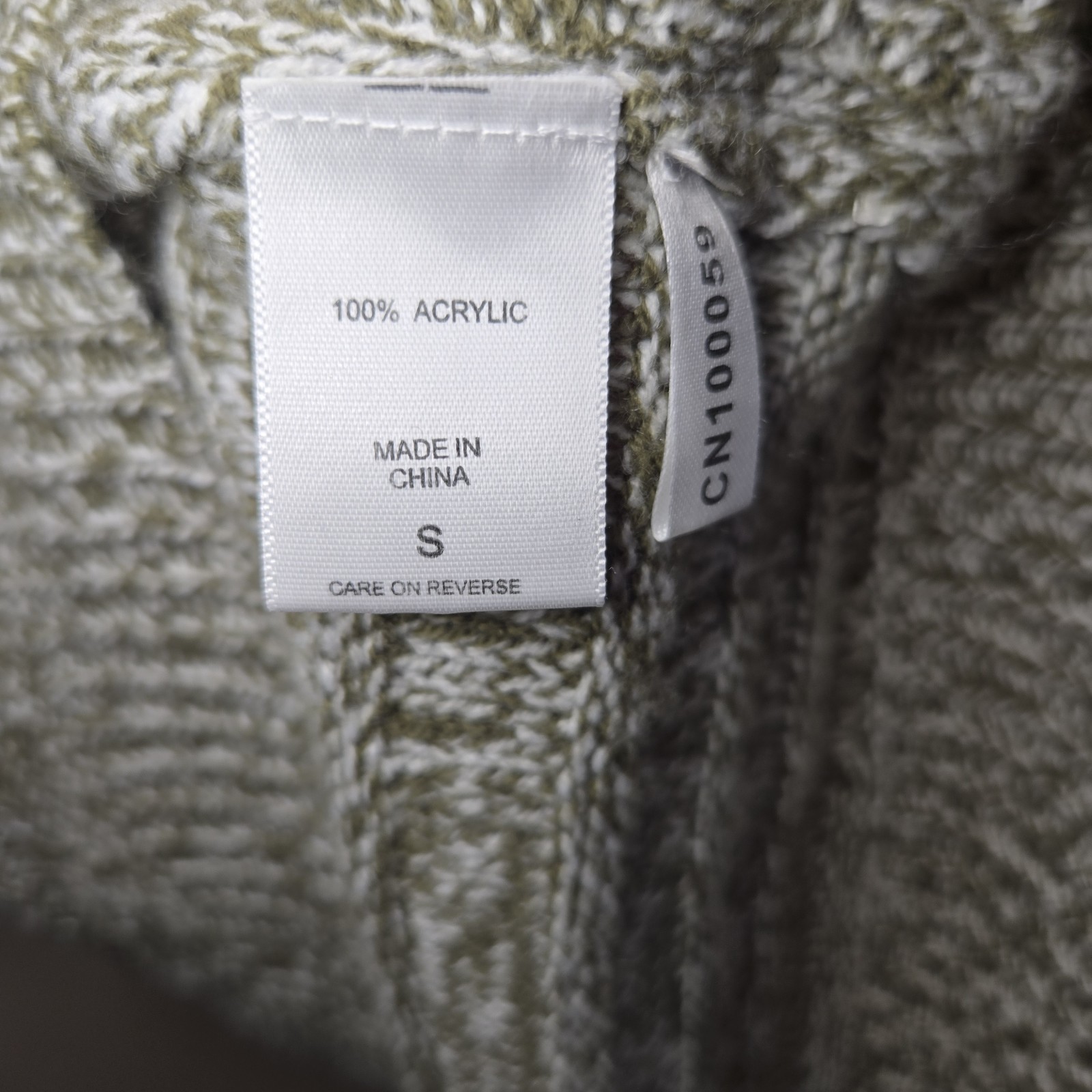 New York & Company Women’s Size Small Marled Knit Sweater 3/4 Sleeve Olive Cream
