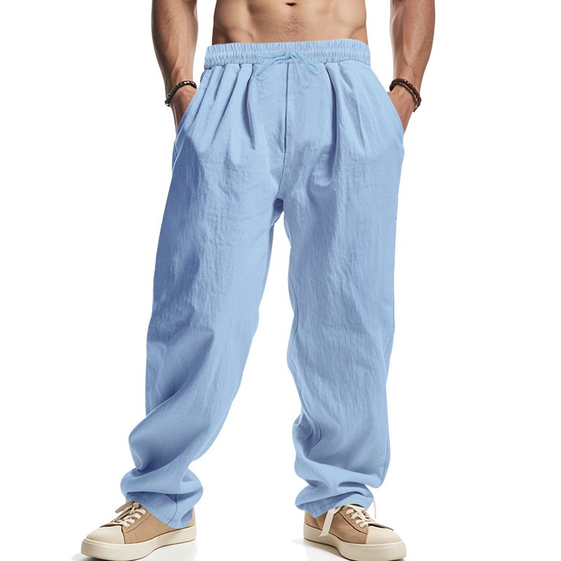 Summer Thin Solid Color Loose Casual Long Pants