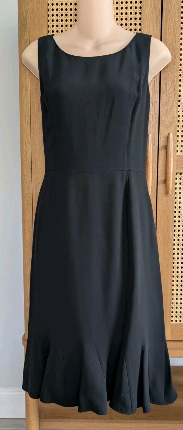 Ann Taylor Black Classic Office Silk Dress Size 4