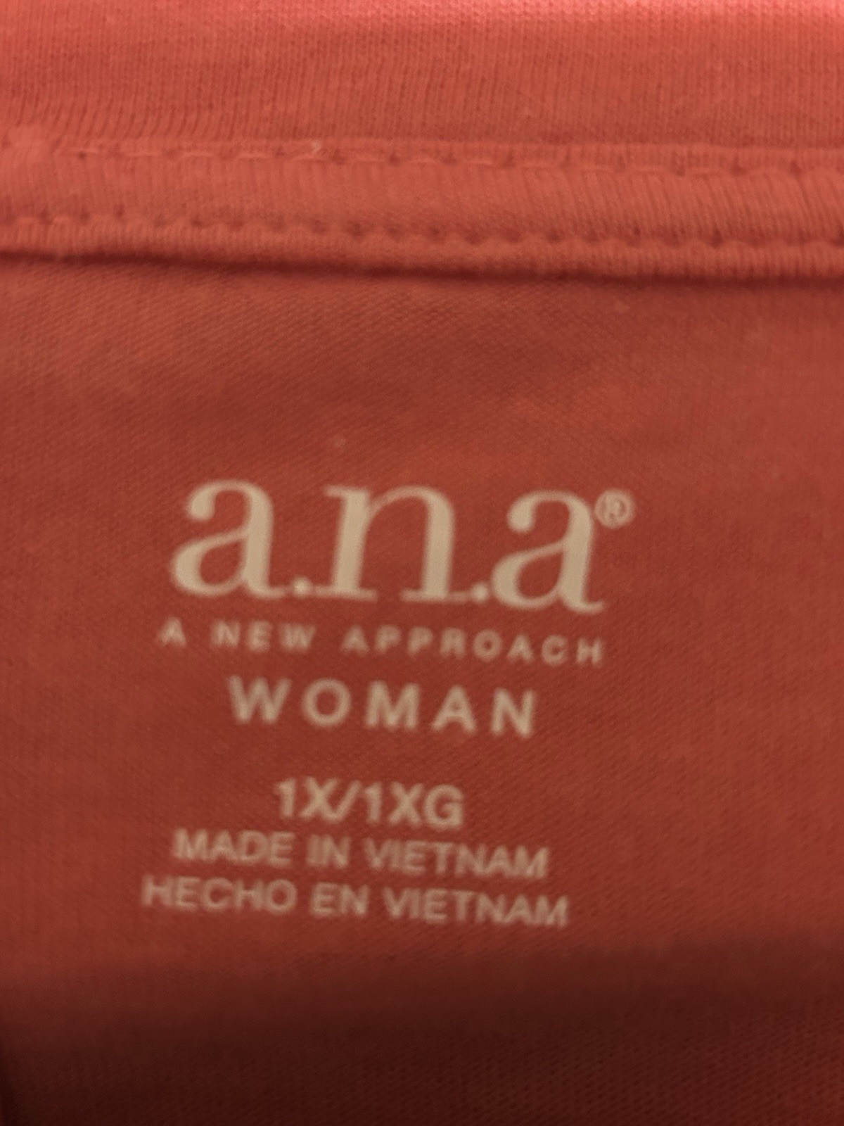a.n.a. Women’s 1X Pullover Blouson Top Coral Boho Cottage Core NWOT
