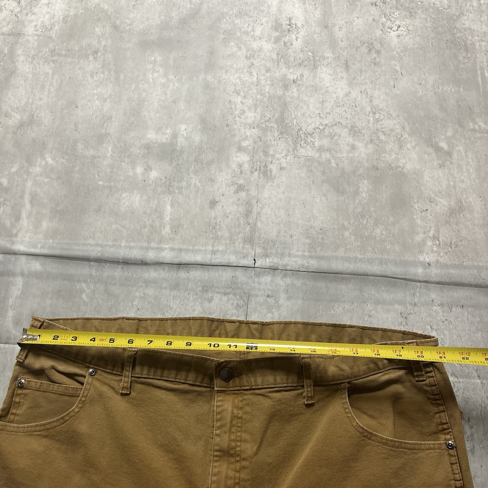Dickies Pants Mens 44×30 (44×24)Brown Canvas Carpenter Relaxed Fit Straight
