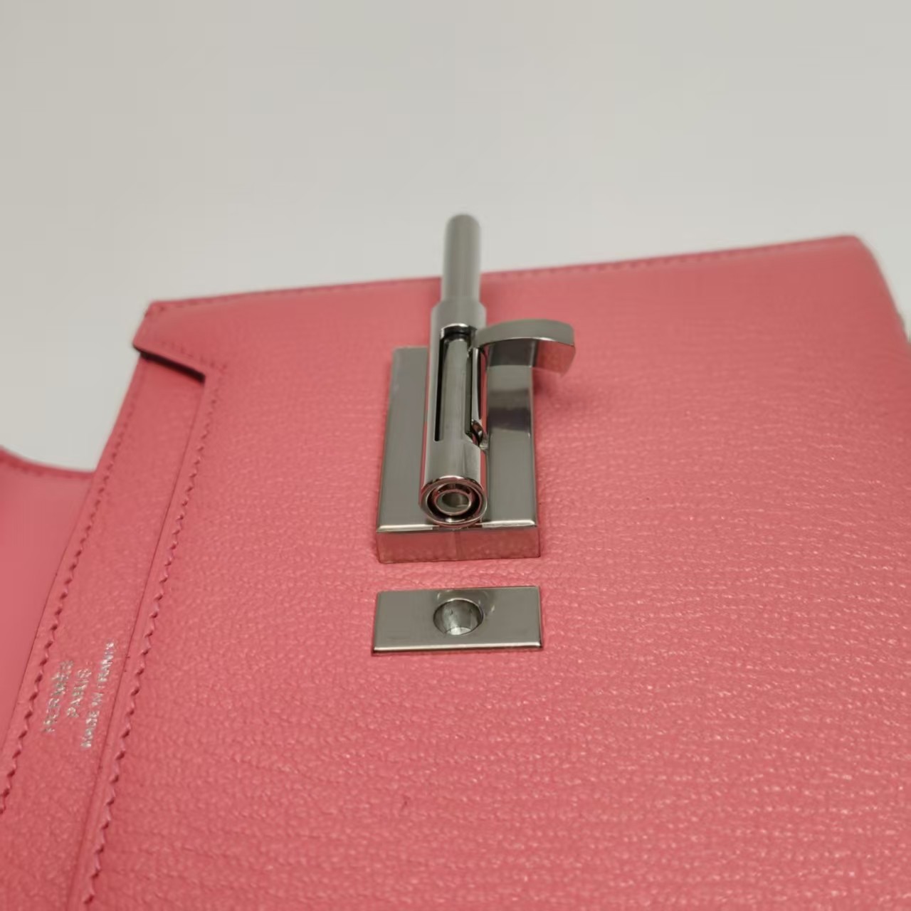 Hermes Verrou Mini 17 Wide Strap Chevre Rose Confetti 1Q Pink Silver HW PHW Auth