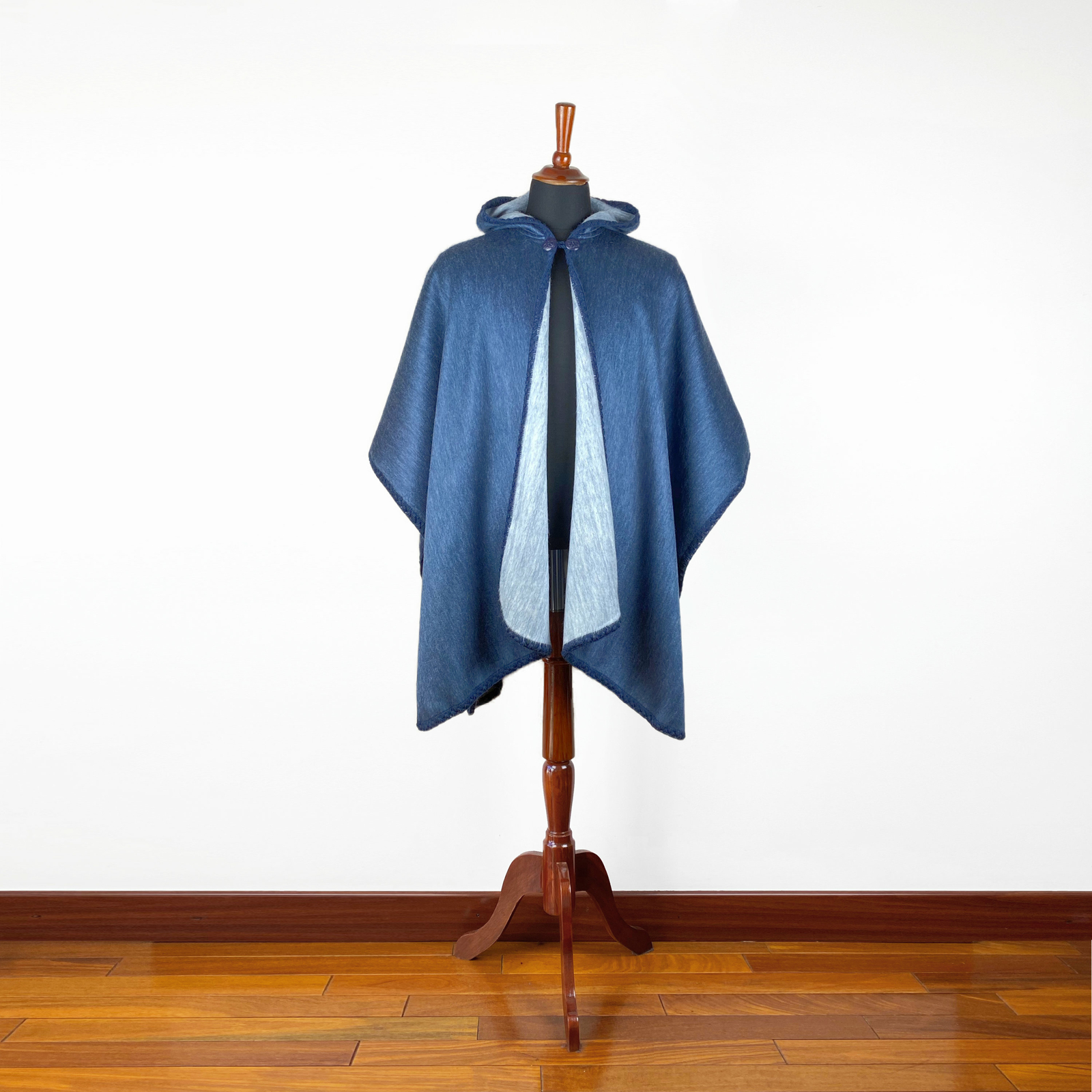 ALPACA WOOL BOHEMIAN WRAP HOODED BLANKET CAPE OPEN PONCHO SHAWL UNISEX HANDMADE