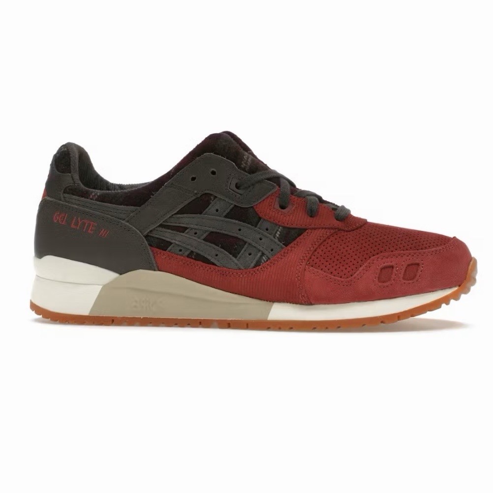 Asics Gel Lyte III Mens 10 Brisket Red Obsidian Grey 1201A686-600