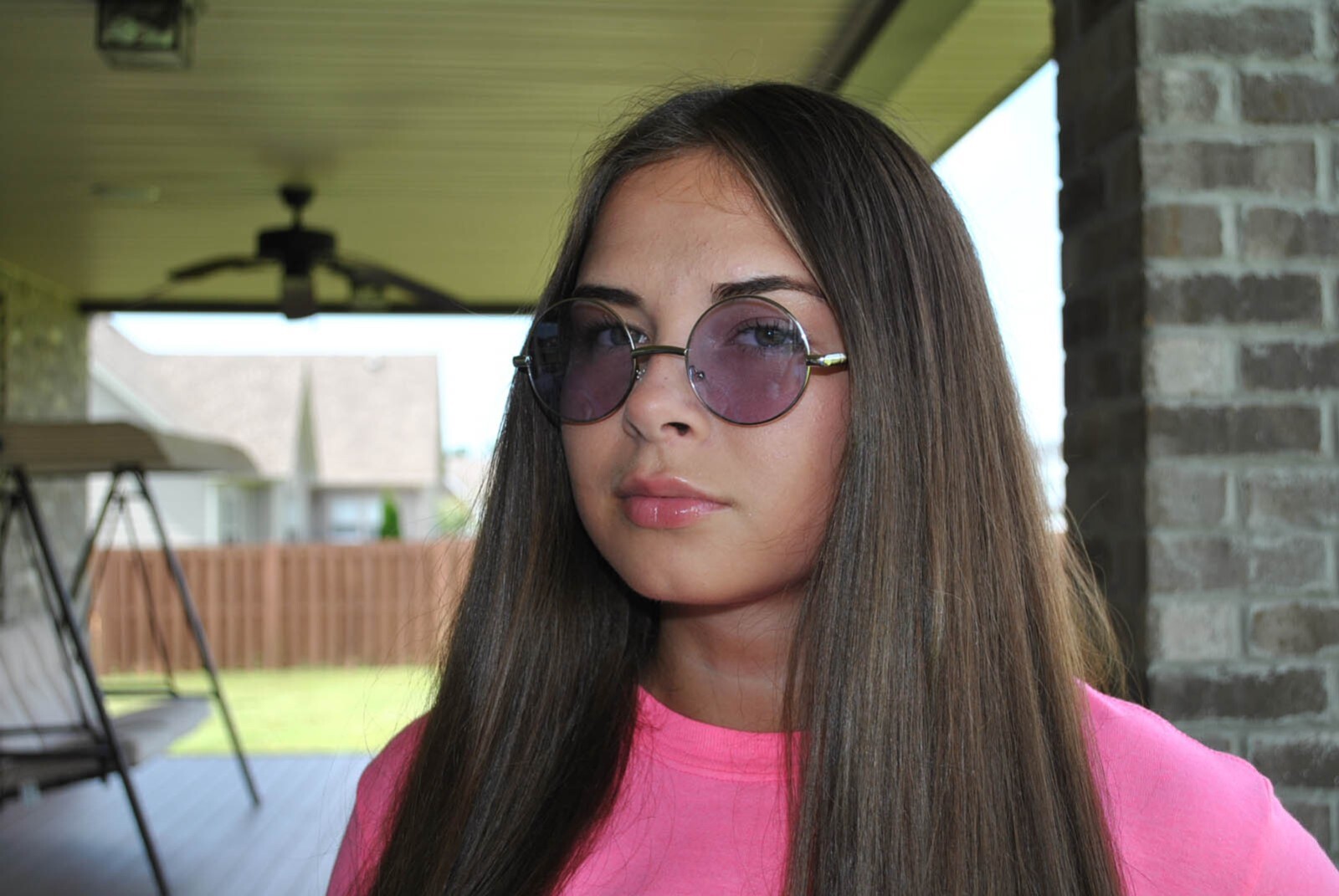ROUND SUNGLASSES WOMEN PURPLE LENS HIPPIE HIPSTER RETRO GOLD FRAME 43 MM