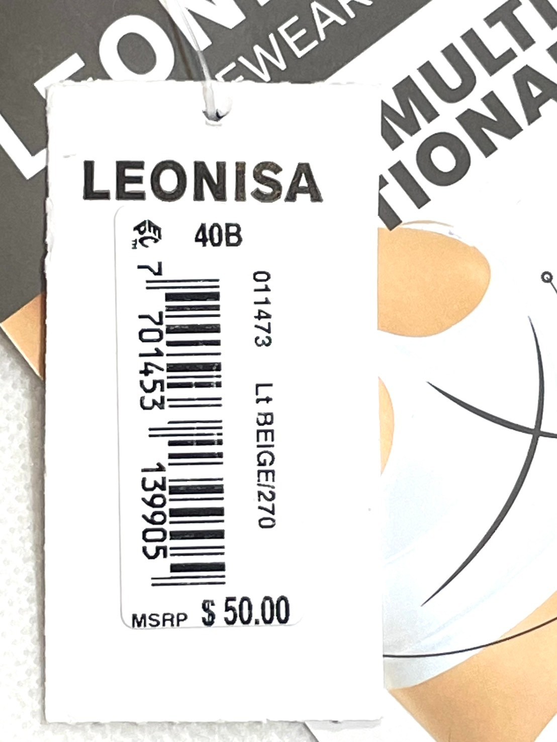 NWT Leonisa Women 40B Multi Functional Back Support Posture Corrector Bra 011473