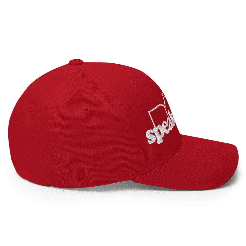 Speaker City Logo Red Closed Back Structured Cap Sizes S/M L/XL