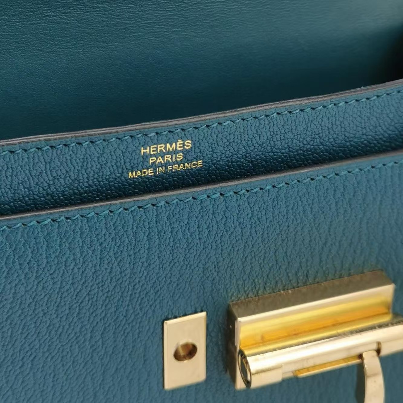 Hermes Verrou Mini 17 Chevre Mysore Vert Bosphore W0 Green GoldHardware GHW Auth