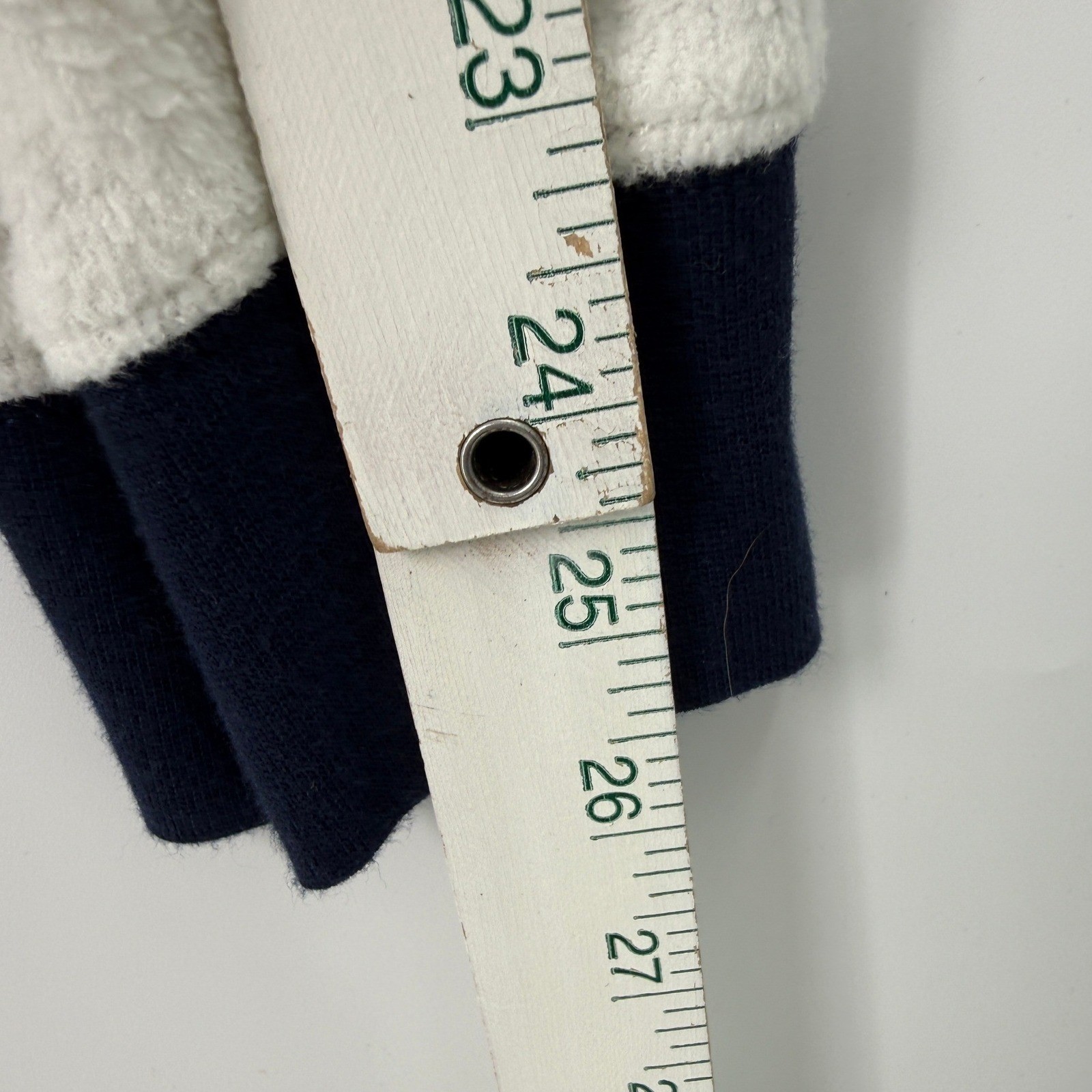 Faherty Beach Fleece Ringer Crew Women L Coastal Nautical Retro Preppy Soft