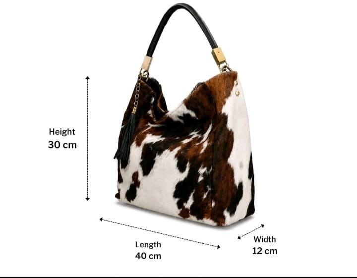 Genuine Cowhide Leather Hair-On Tote Bag | Handmade Western Shoulder Handbag