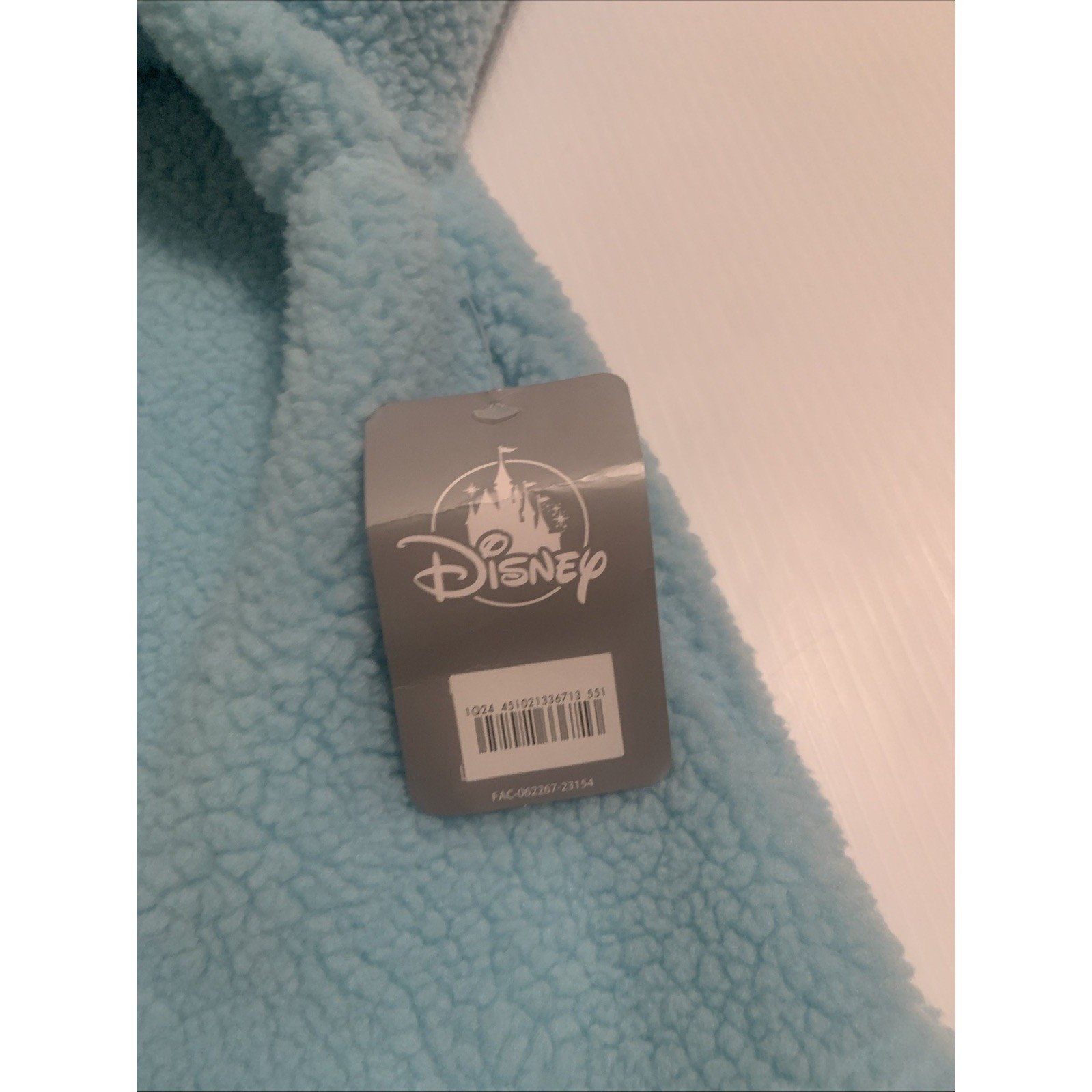 Disney Parks Mickey Mouse Peace Sign Blue Fleece Women’s 3X Sherpa 1/4 Zip NEW