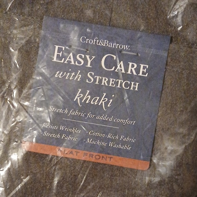 Croft & Barrow Easy Care Stretch Wrinkle Resistant Khaki Pants 36W Brown