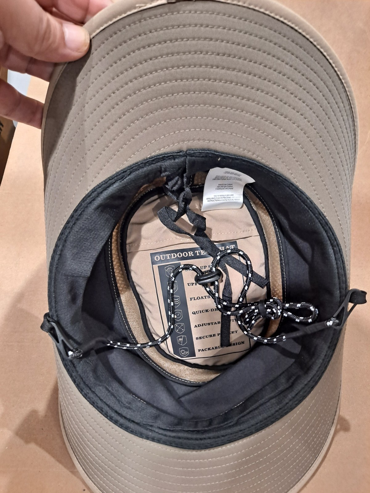 Orvis Outdoor Tech Hat UPF 50 Packable Snap-up Brim Mesh Ventilation TAN, NWT