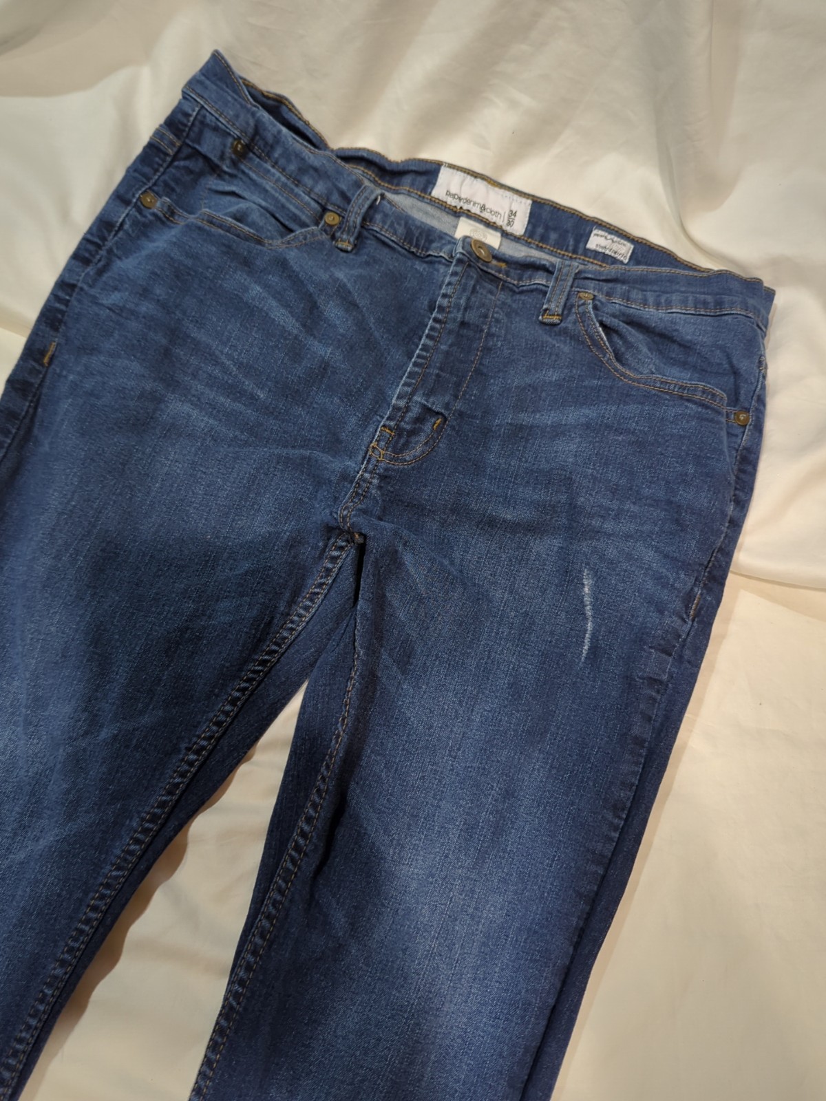 Paper Denim & Cloth Jeans Men’s 34×29 Medium Wash Stretch Distressed Straight