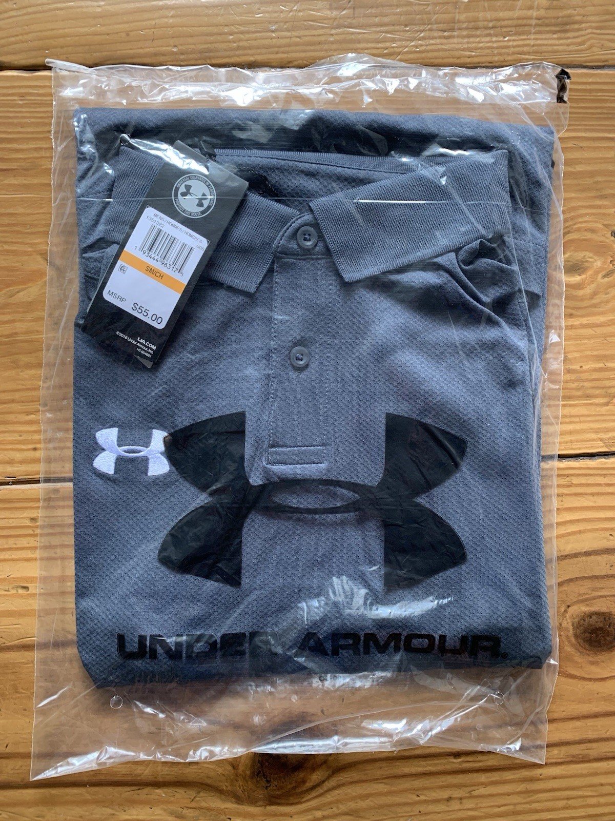NEW Mens UA Under Armour Polo Golf Shirt #1351322 – Size SMALL Steel Grey $55.00