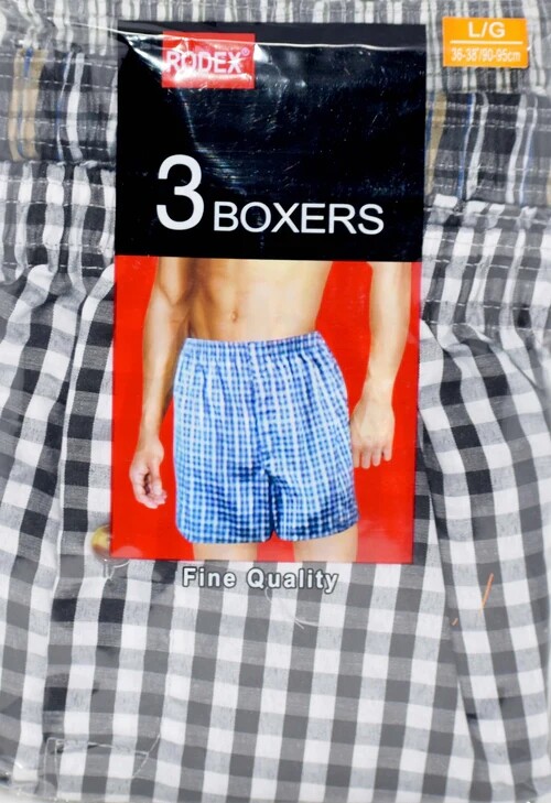 3, 6 Pack MEN’S Woven BOXER “Cotton & Tag Free” Size Up to 3XL