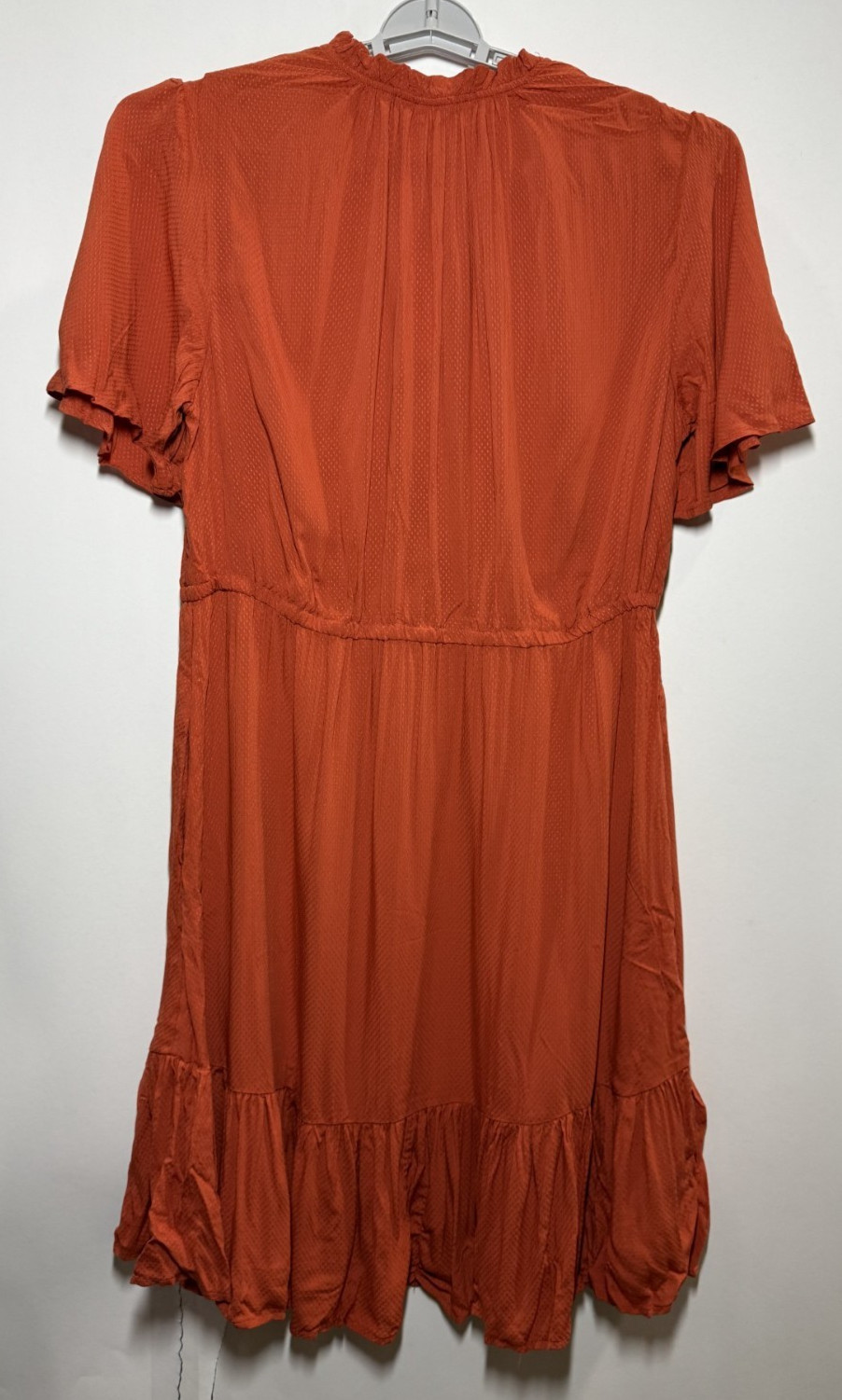 Women’s Flutter Short Sleeve Tiered Dress – Knox Rose Orange XXL