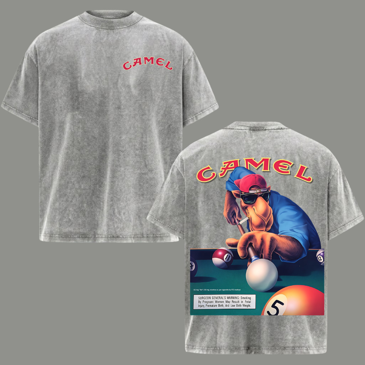 Vintage Camel Joe Billiards Acid Washed T-Shirt Graphic Tee Men’s Clothing