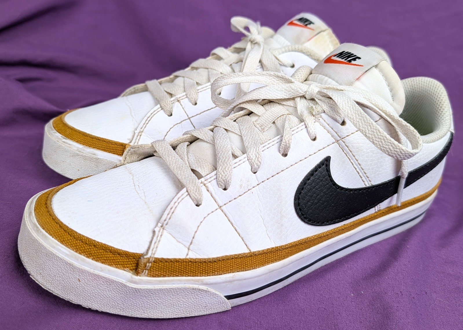 Nike Court Legacy Next Nature Low Top Sneakers White Black Orange dh3161-100