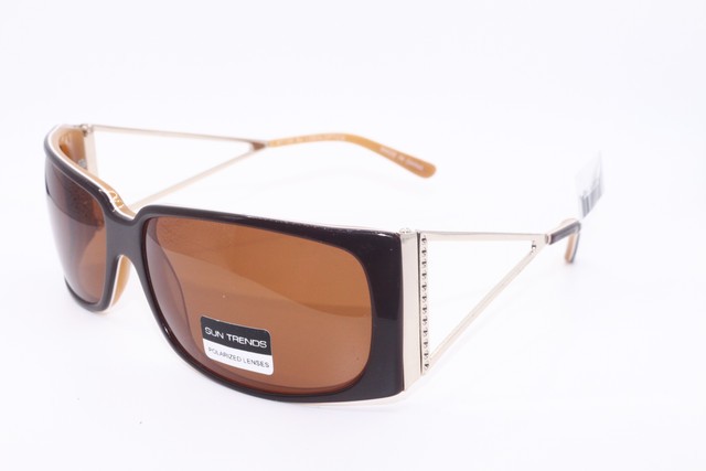 SUNTRENDS ST130 BROWN CARAMEL AUTHENTIC SUNGLASSES 60-16