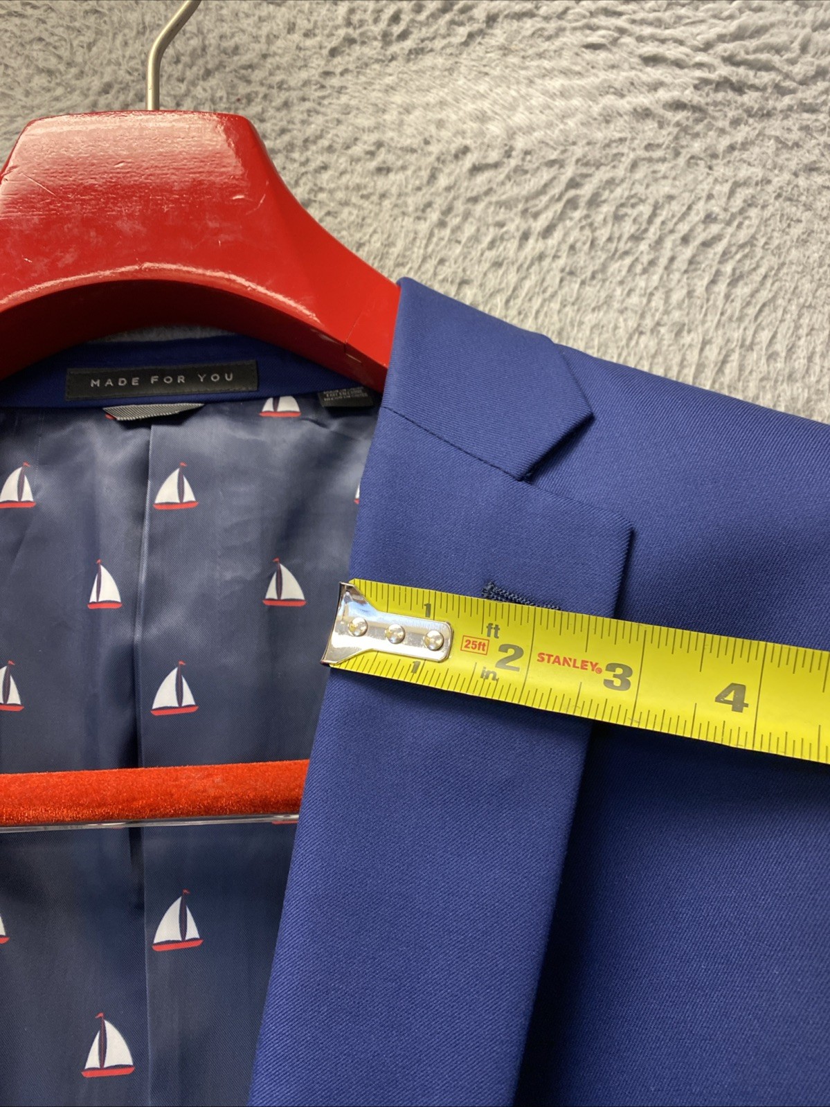 Indochino Suit Mens Size 56 Blue Made For You Navy 2 Piece Pants 50×28 Wool/1162