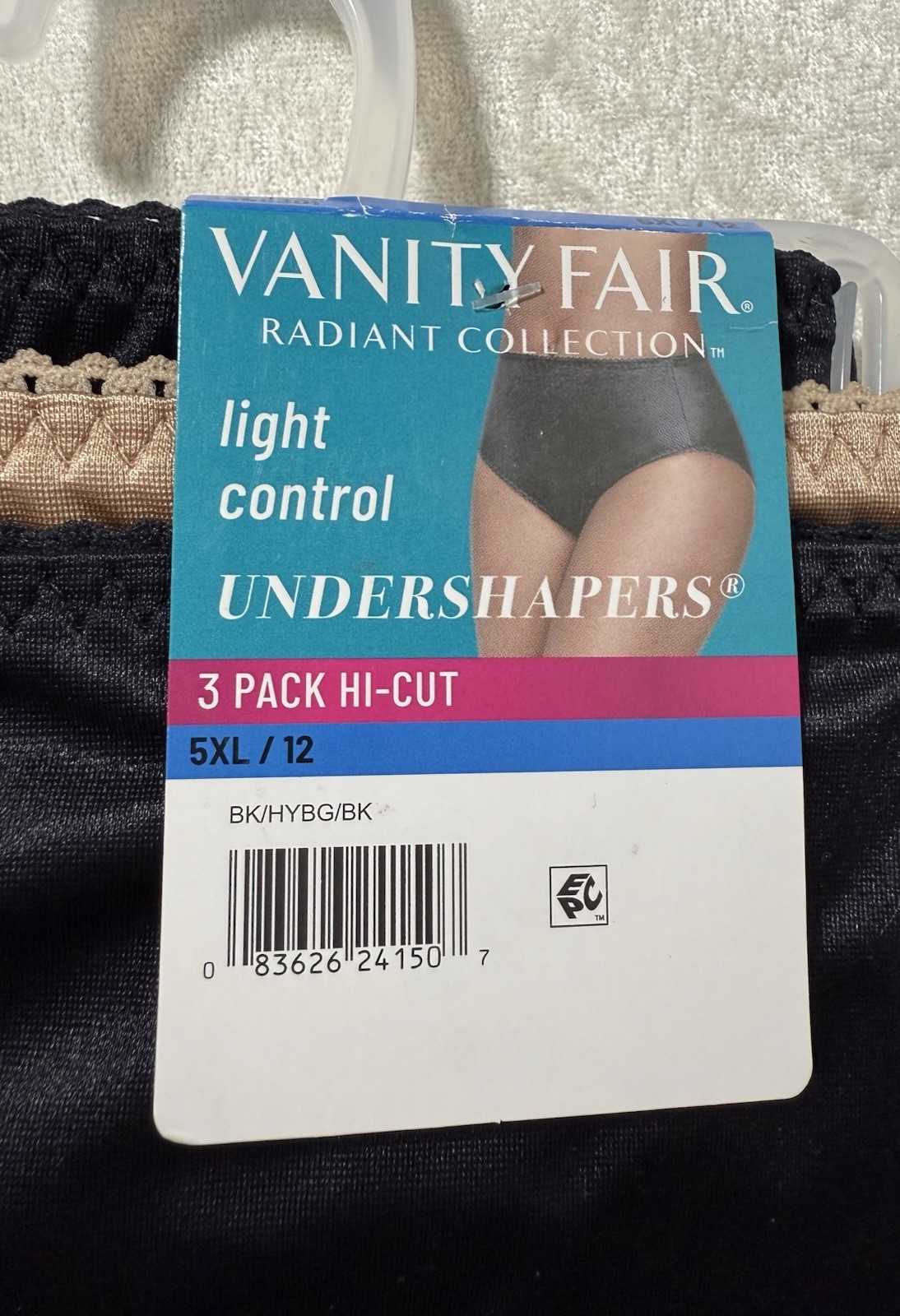 Vanity Fair Radiant Collection 3-Pack HI-CUT Brief Panties Plus Size 5XL/12 NWT