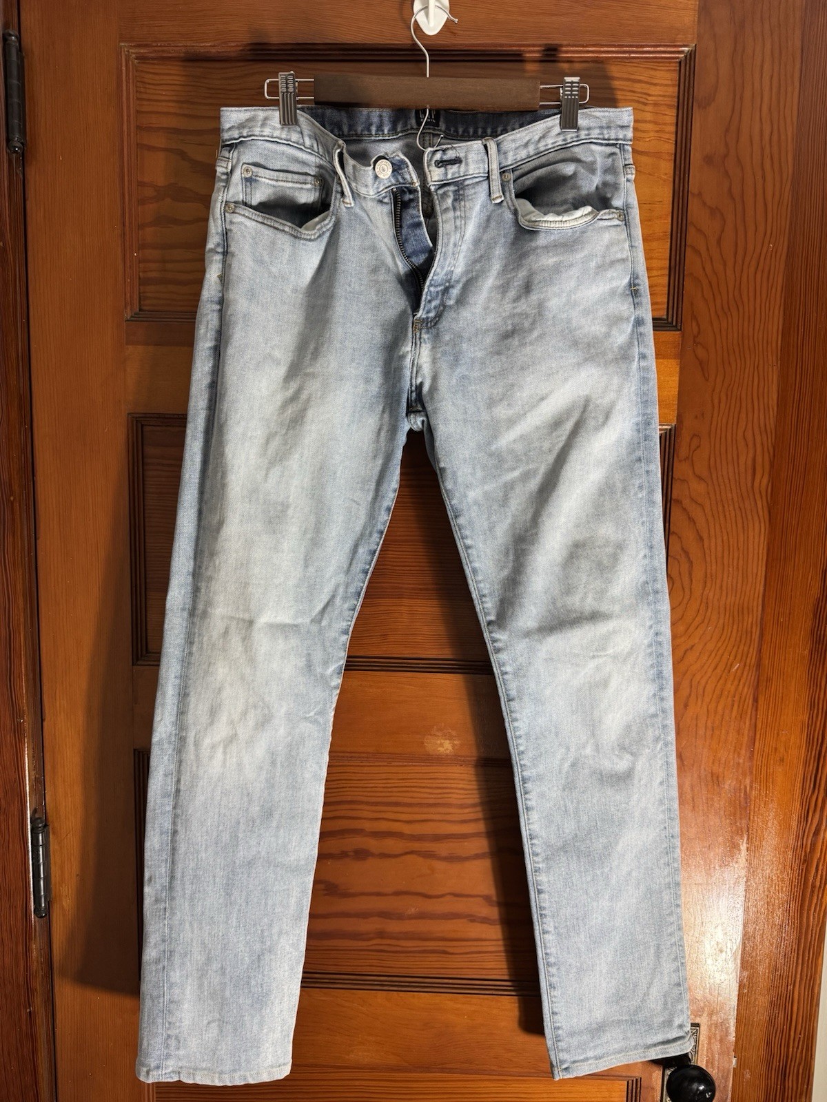 Gap 1969 Gap For Good Mens Slim Fit Light Wash Jeans Size 32×32 (32×34 Hemmed)