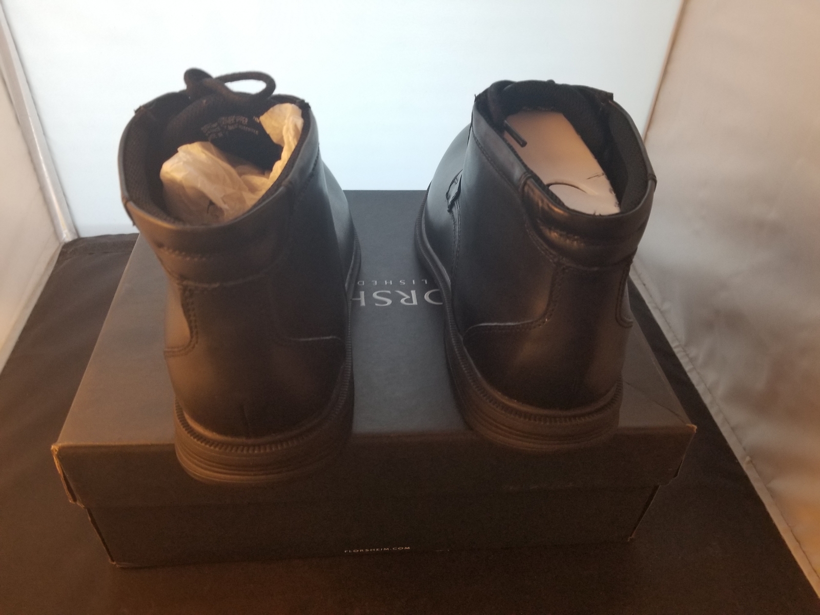 NIB Florsheim No Drip Size 14 D Black Colorway Memory Foam Footbed Chukka Boots