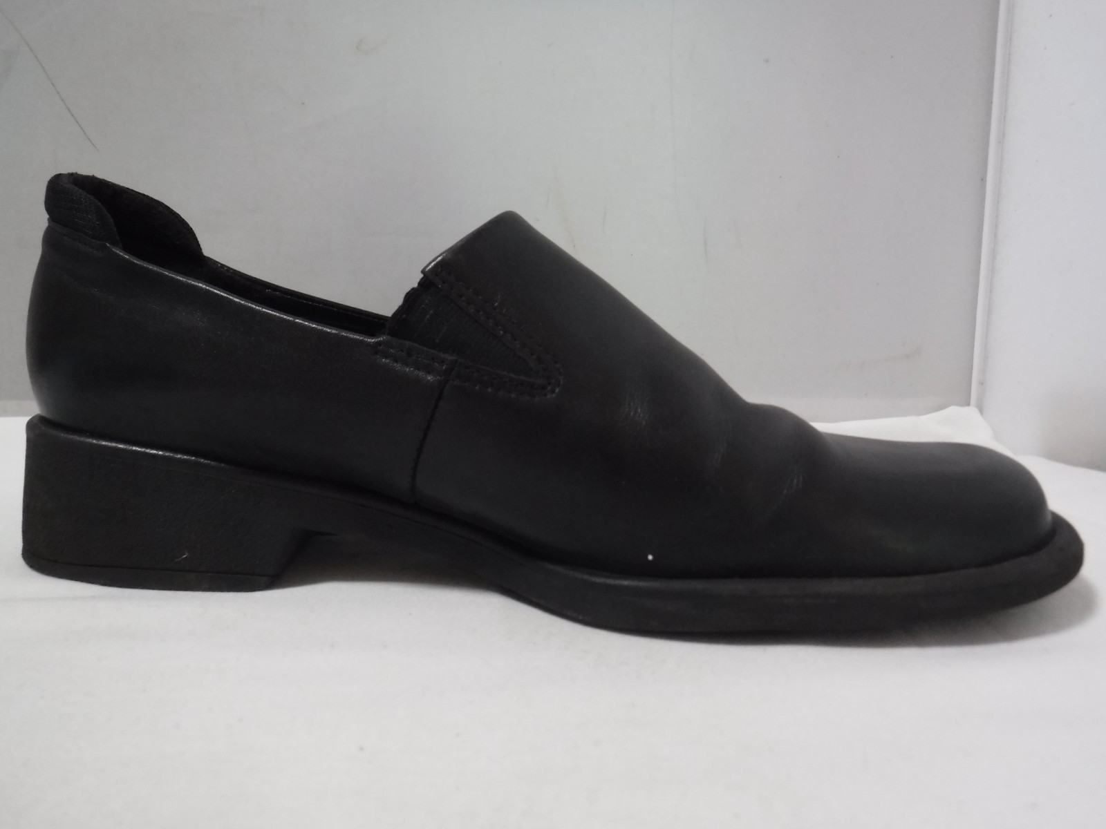 VTG 90s Men’s ECCO TWIST Elastic Gore Slip on Block Heel Loafers Sz 7 Wmns 9.5