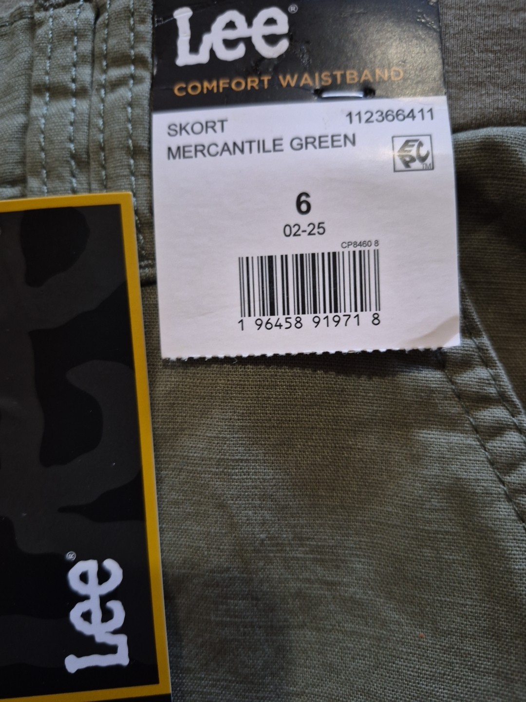 Lee Women’s Size 6 Skort Mercantile Green Comfort Waistband NEW