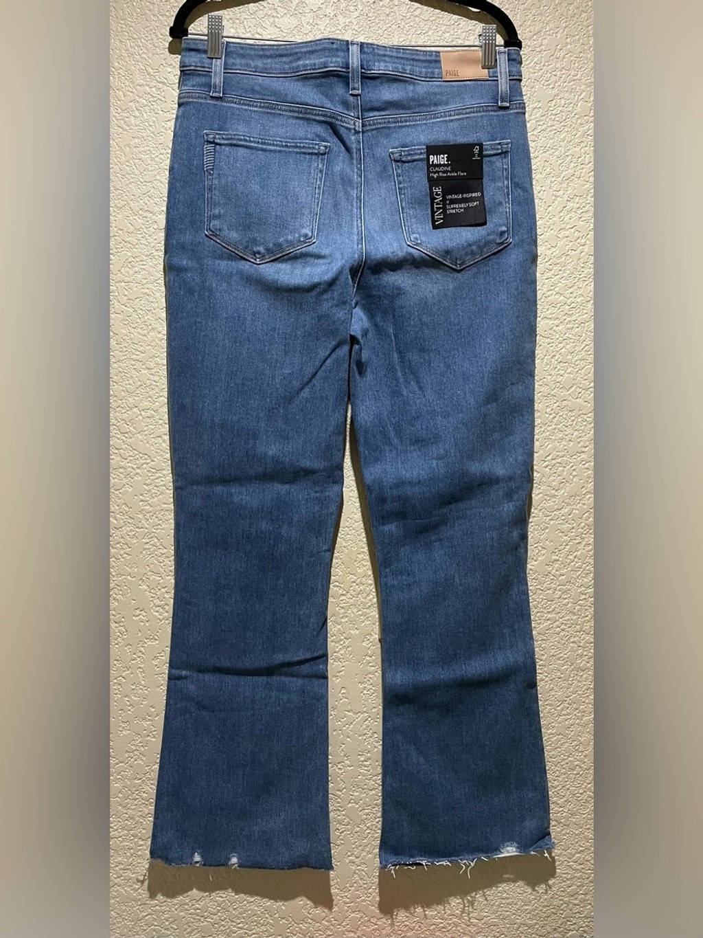 PAIGE NWT Claudine High Rise Ankle Flare Blue Jeans Size 31