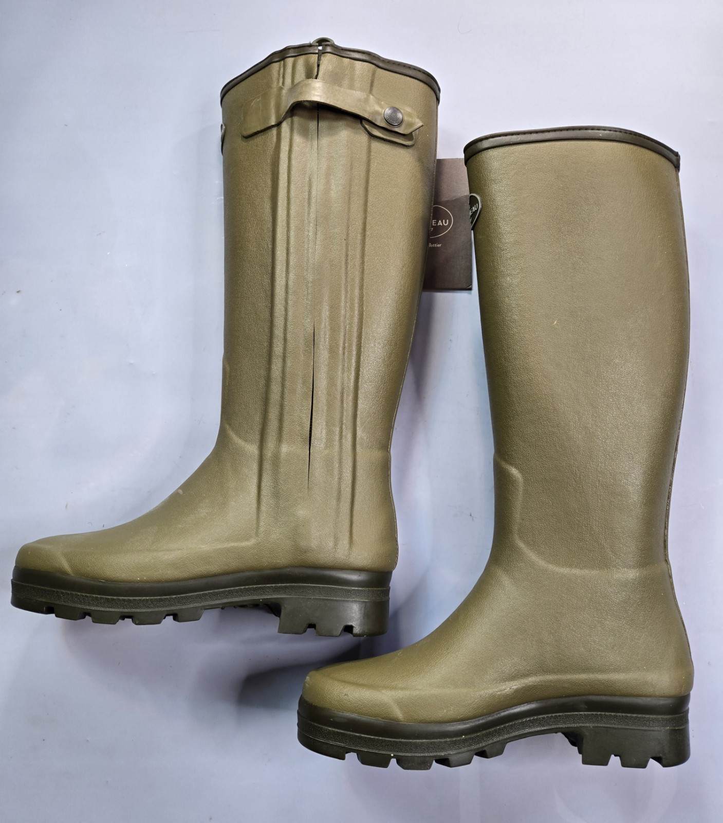 LE CHAMEAU CHASSEUR NEOPRENE LINED MEN’S ICONIC GREEN WELLINGTON BOOTS