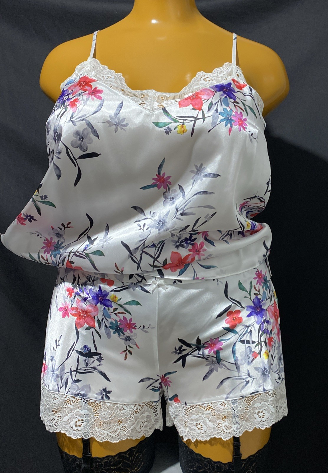 Debenhams Bonita Cami & Short Set, Floral Print Liquid Satin, UK 16, New