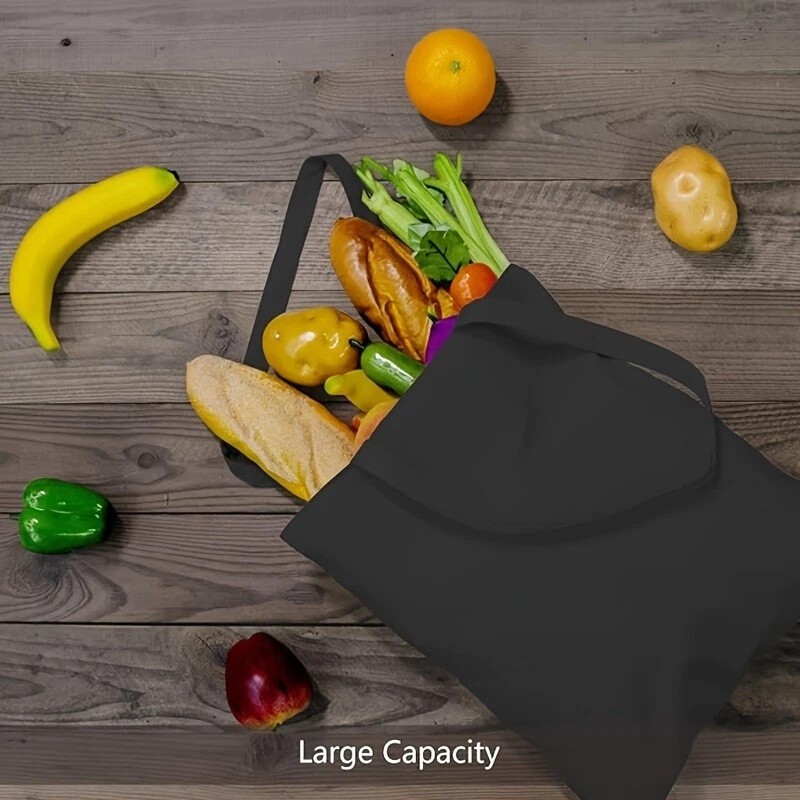 Reusable Cotton Canvas Tote Bag Lightweight Grocery Shopping Cloth Bag