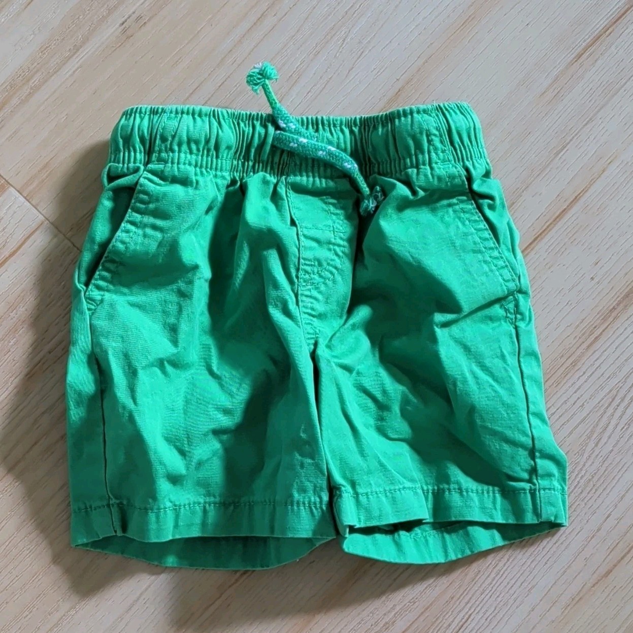 Cat & Jack Baby Cargo Shorts 18 Months Green Solid Elastic Waist Pockets
