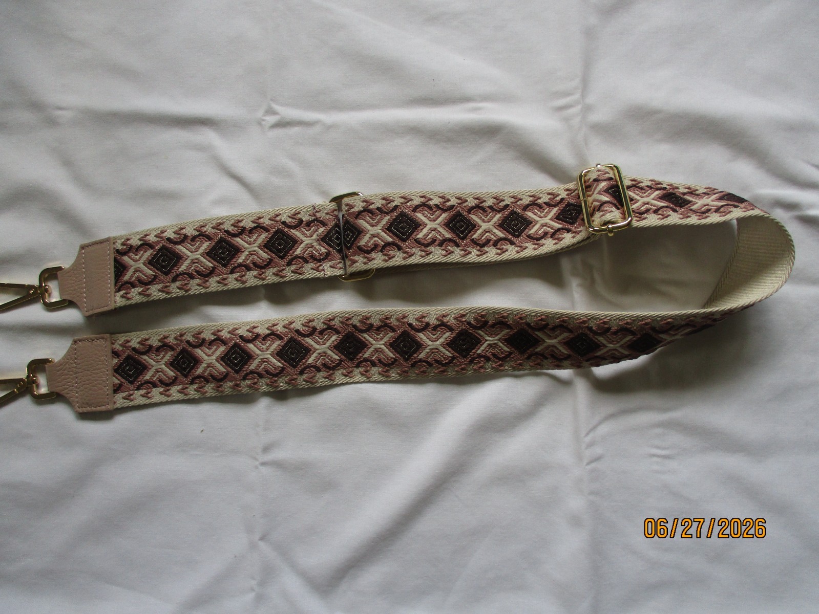 Patterned purse strap 2 inches wide adjustable