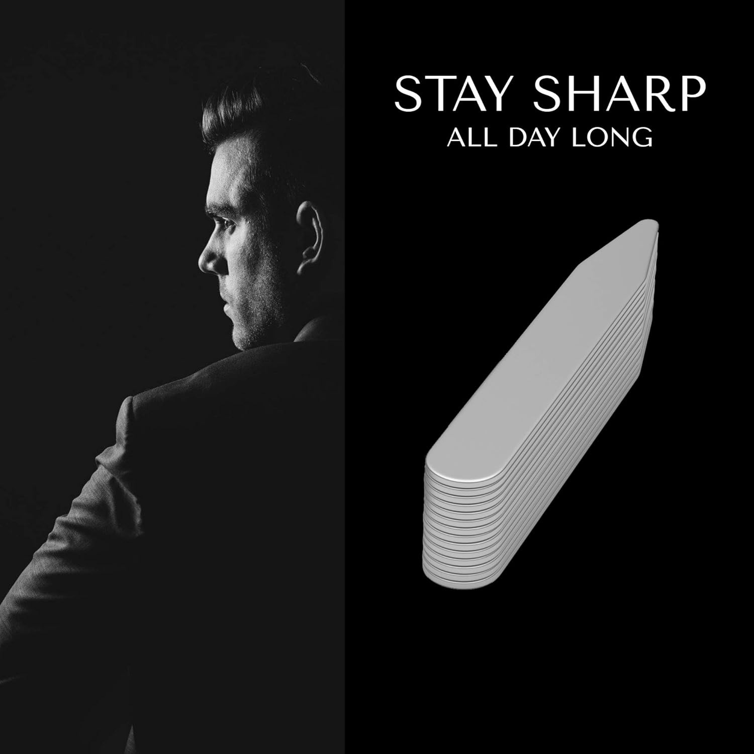 Metal Collar Stays for Men – Set of 40 Dress Shirt Collar Stays for Men, 3 Sizes