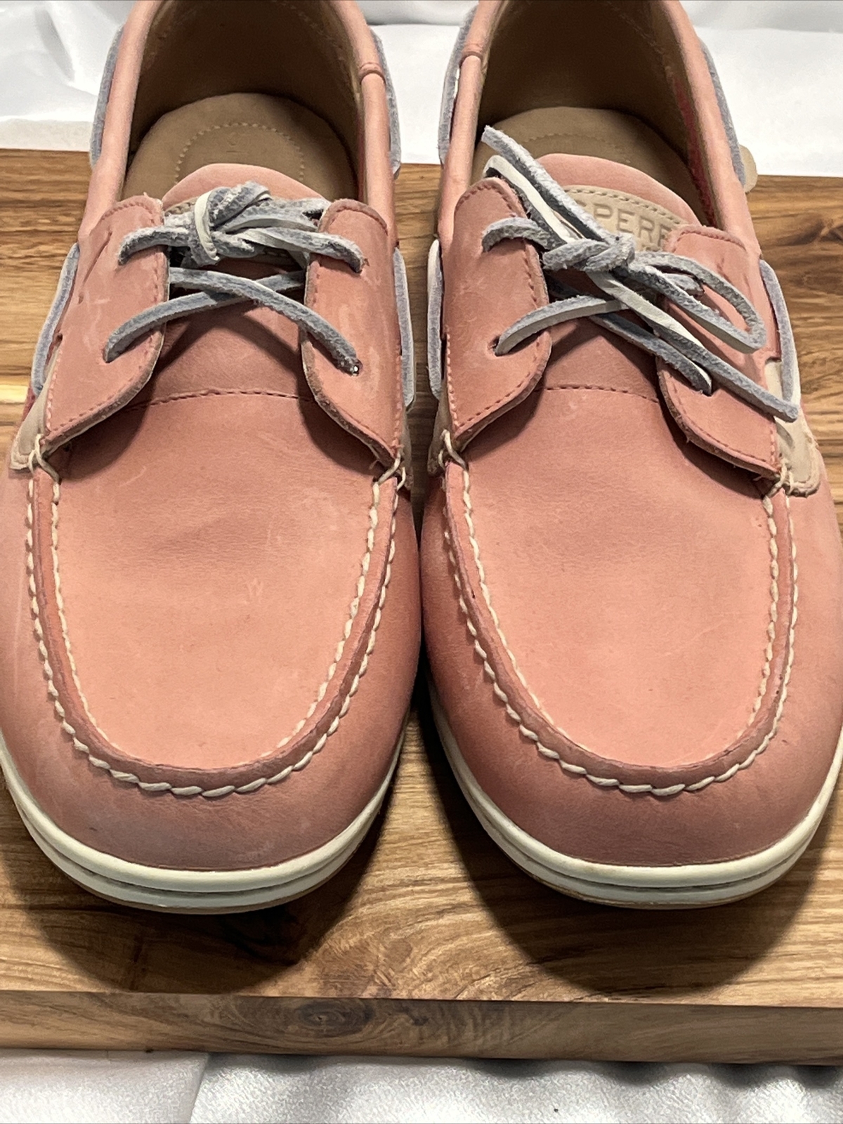 Sperry Koifish Pink Leather and Mesh Boat Shoes Loafers Women’s Sz 12 – New