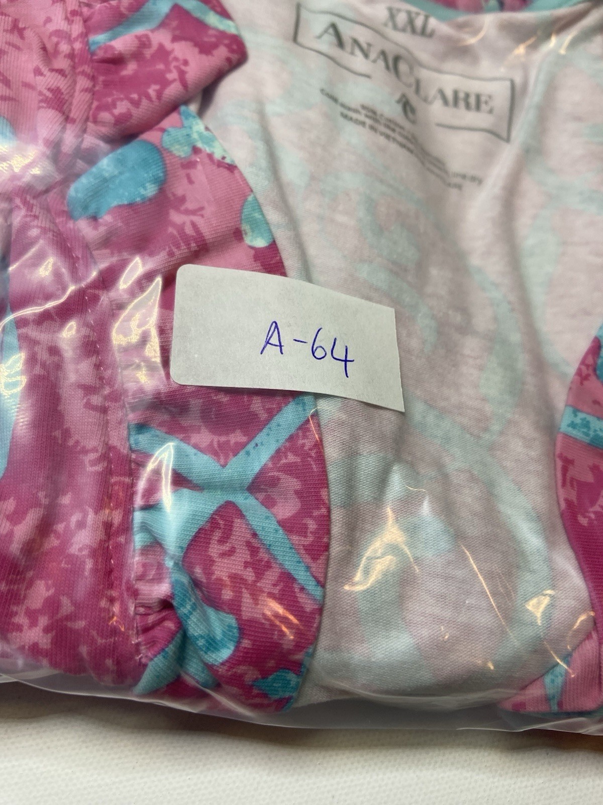 ANA CLARE Chantilly Rebecca Ruffle Sleeveless Dress Pink/Teal XX-Large