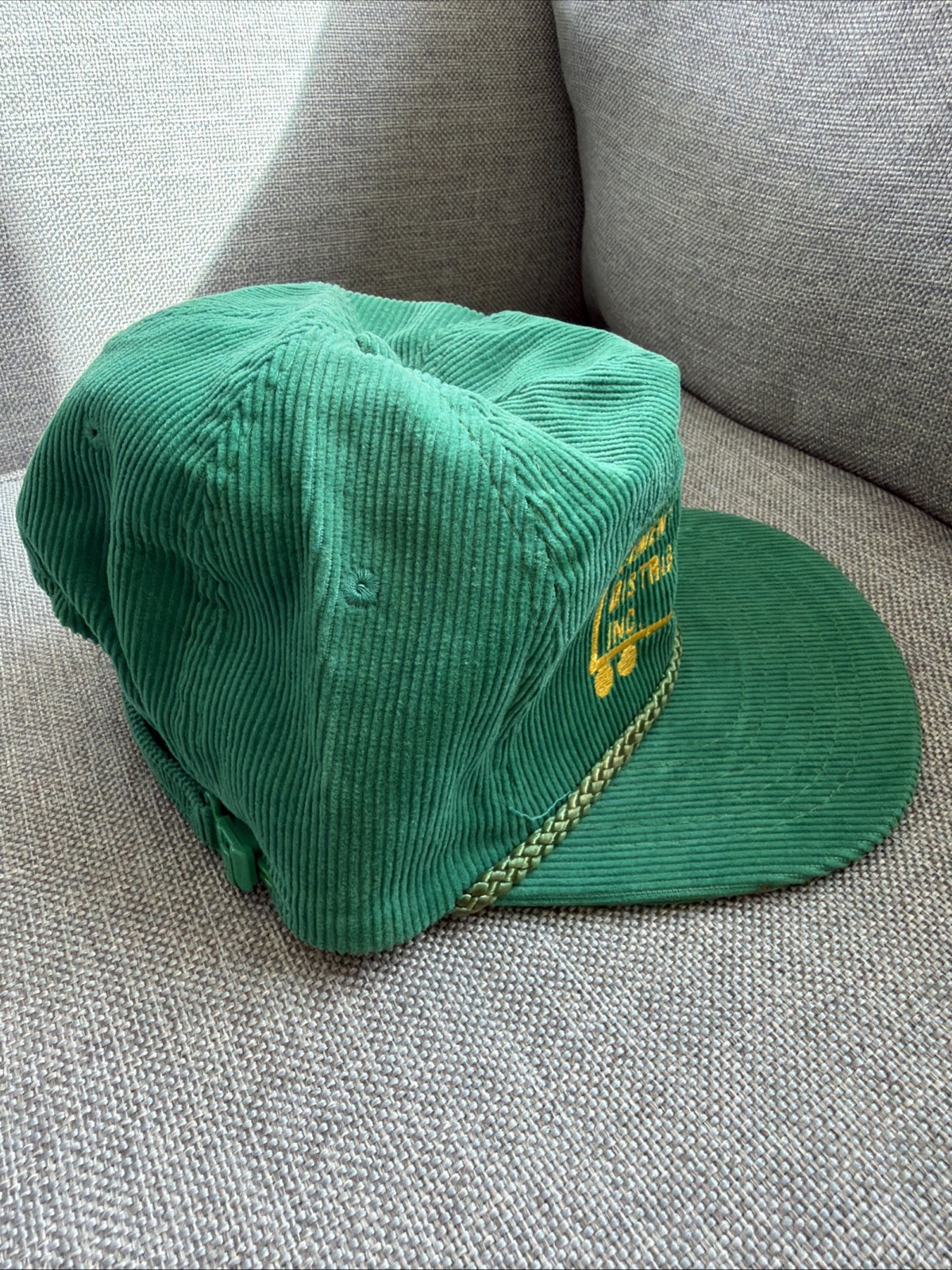 Vintage NOS Advertising Cement Distributors Inc. Corduroy Trucker Hat SnapBack