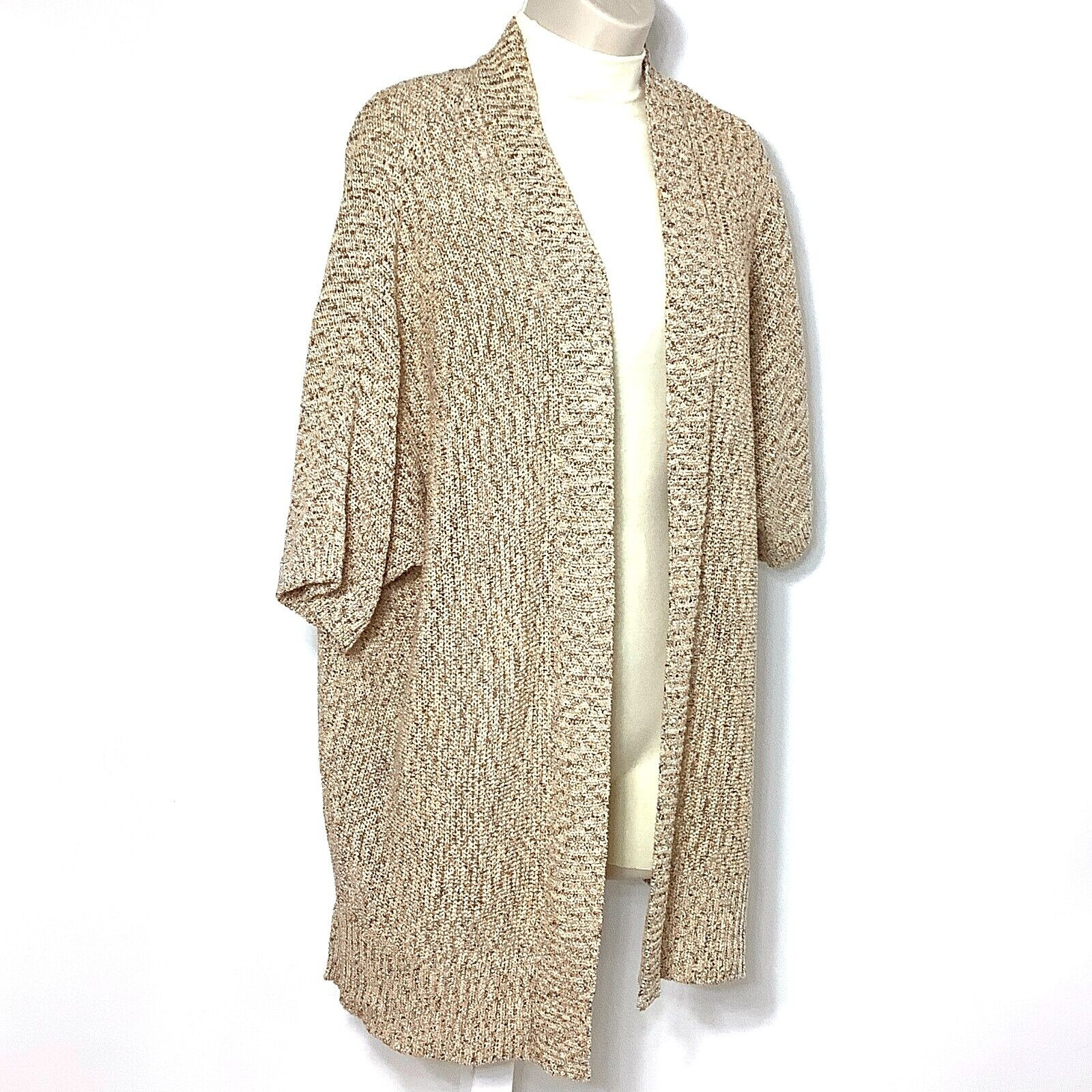 NEW Lane Bryant Open Front Cardigan Sweater Womens Sz 14/16 Gold Tan Brown Beige