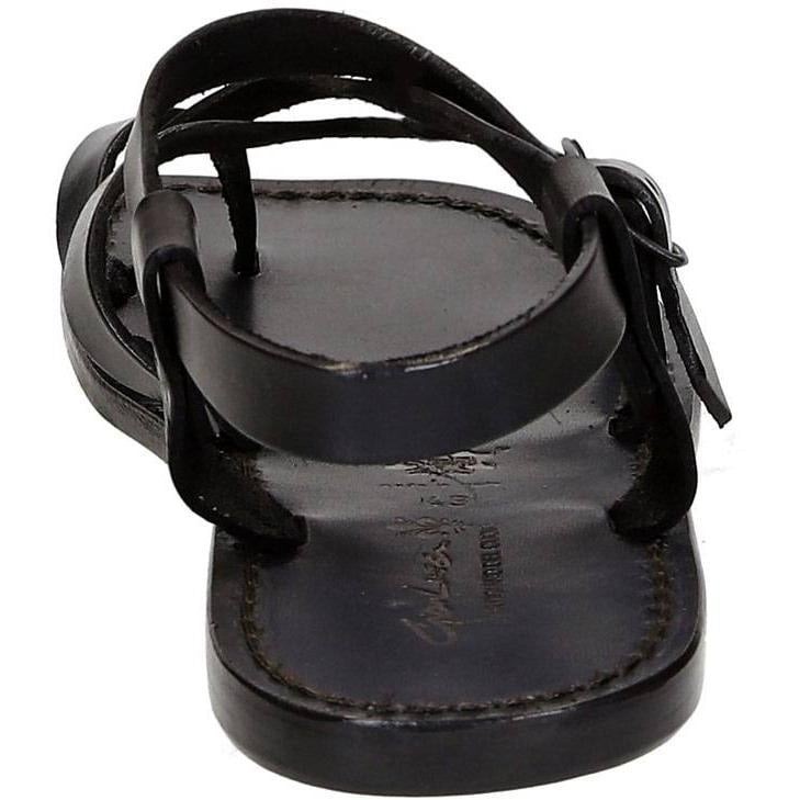 Gladiator sandals for men in black genuine calf leather Handmade in Italy