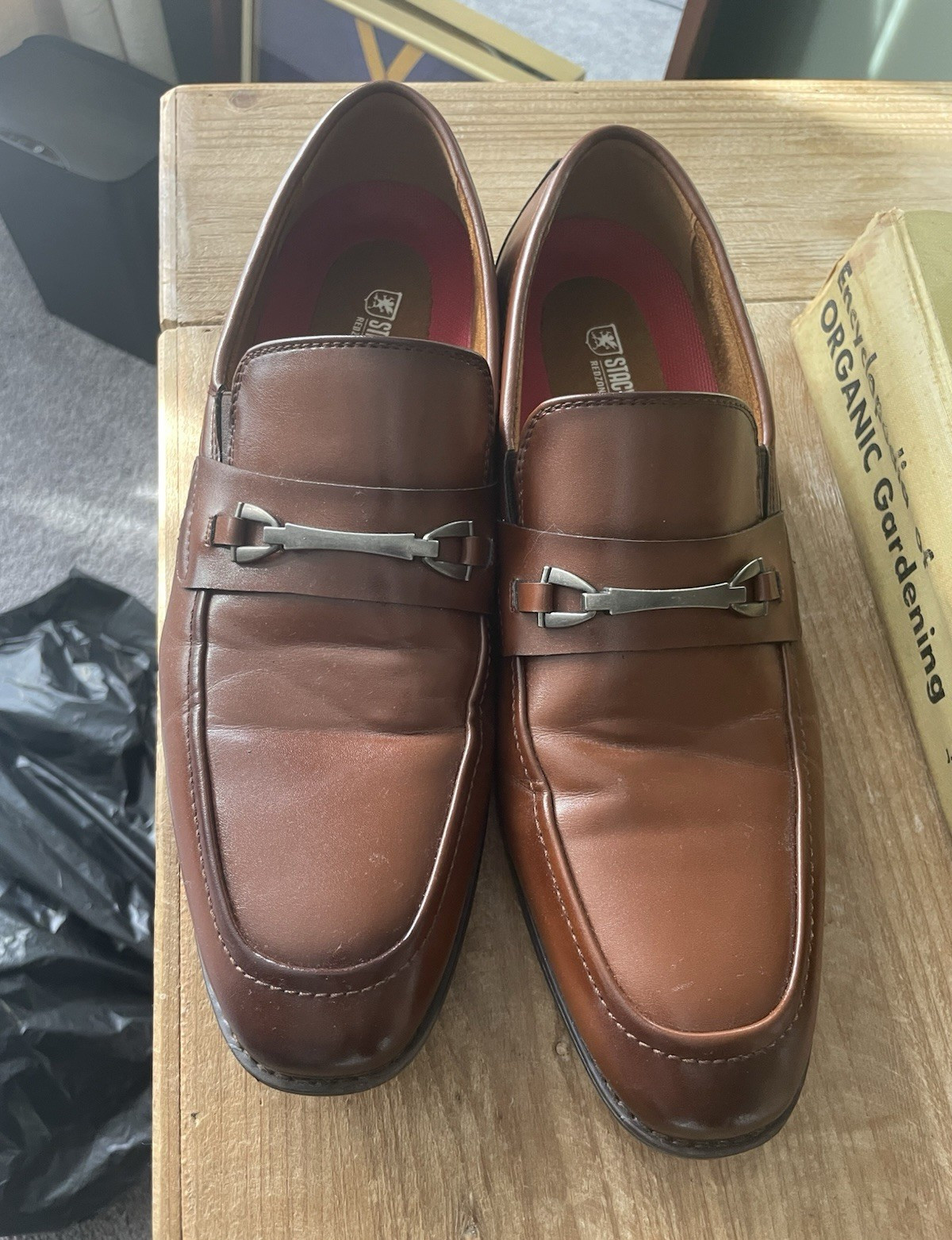Stacy Adams RedZone Brown Men’s Dress Oxford Slip-On Loafer 10.5M 21540-221