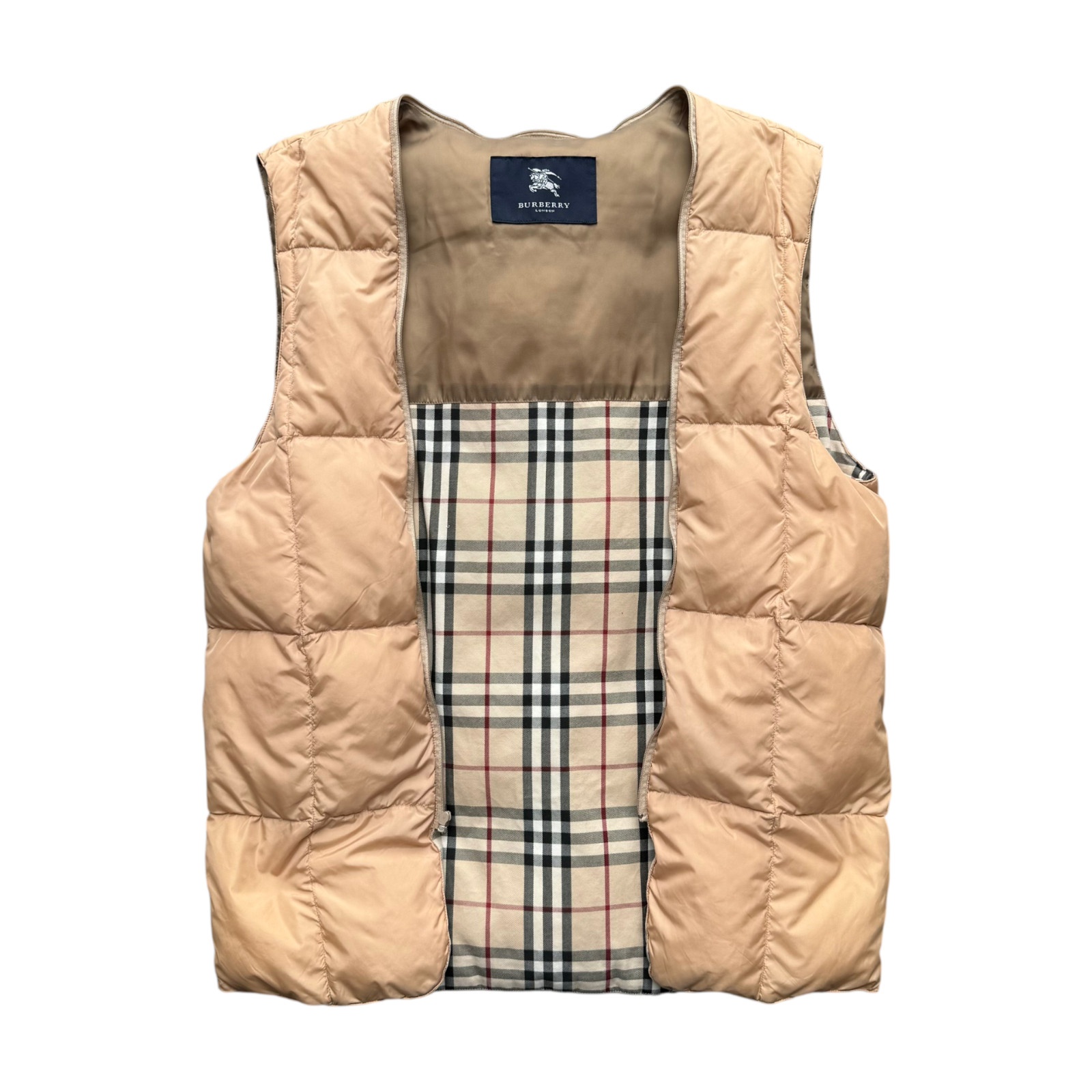BURBERRY LONDON 3-Way Down Coat – Nova Check Liner – Beige – Size M