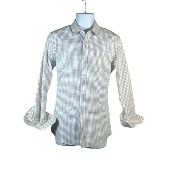 Amazon Essentials Men’s White and Gray Checkered Shirt